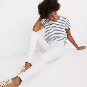 𝅺MADEWELL BNWOT Womens 10" High-Rise Skinny White Jeans Sz 26 New Skinny